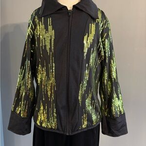 Teen/Adult Dance costume- Sequin Embellished Black and Green -HIPHOP JAZZ TAP